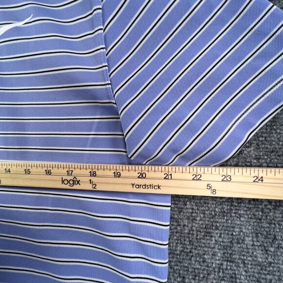Nike Golf Men’s Striped Blue White Medium Pullover Short Sleeve Polo Adult Golf - Picture 6 of 9